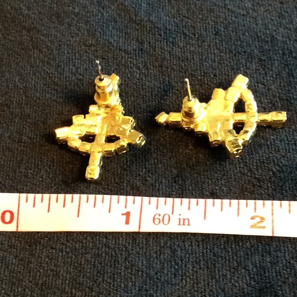 Vintage Austrian Crystal Christmas Tree Earrings - Picture 2 of 3